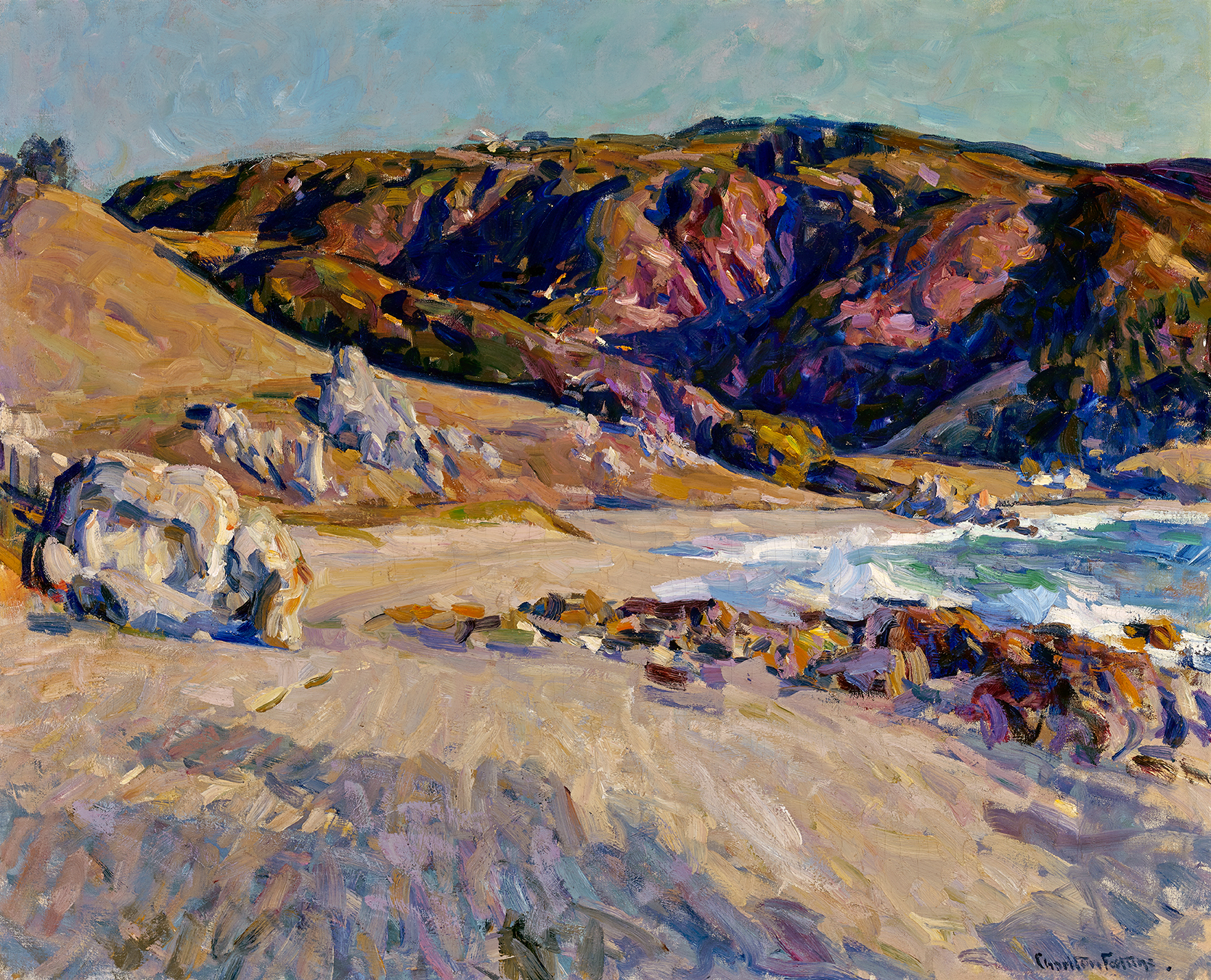 E. Charlton Fortune, The Lonely Shore, c. 1918. Oil on canvas, 31 1/4 x 39 1/4 inches. Collection of W. Donald Head, Old Grandview Ranch, Saratoga, California