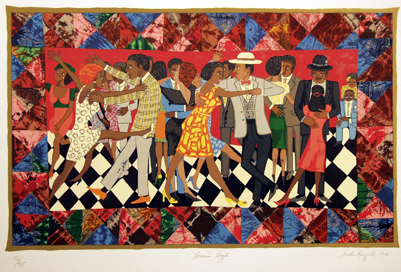 Faith Ringgold (American, born 1930) Groovin' High, 1996 Silkscreen 96/425, 32 1/2 x 44 inches © 2018 Faith Ringgold, member Artists Rights Society (ARS), NY / Courtesy ACA Galleries, NY